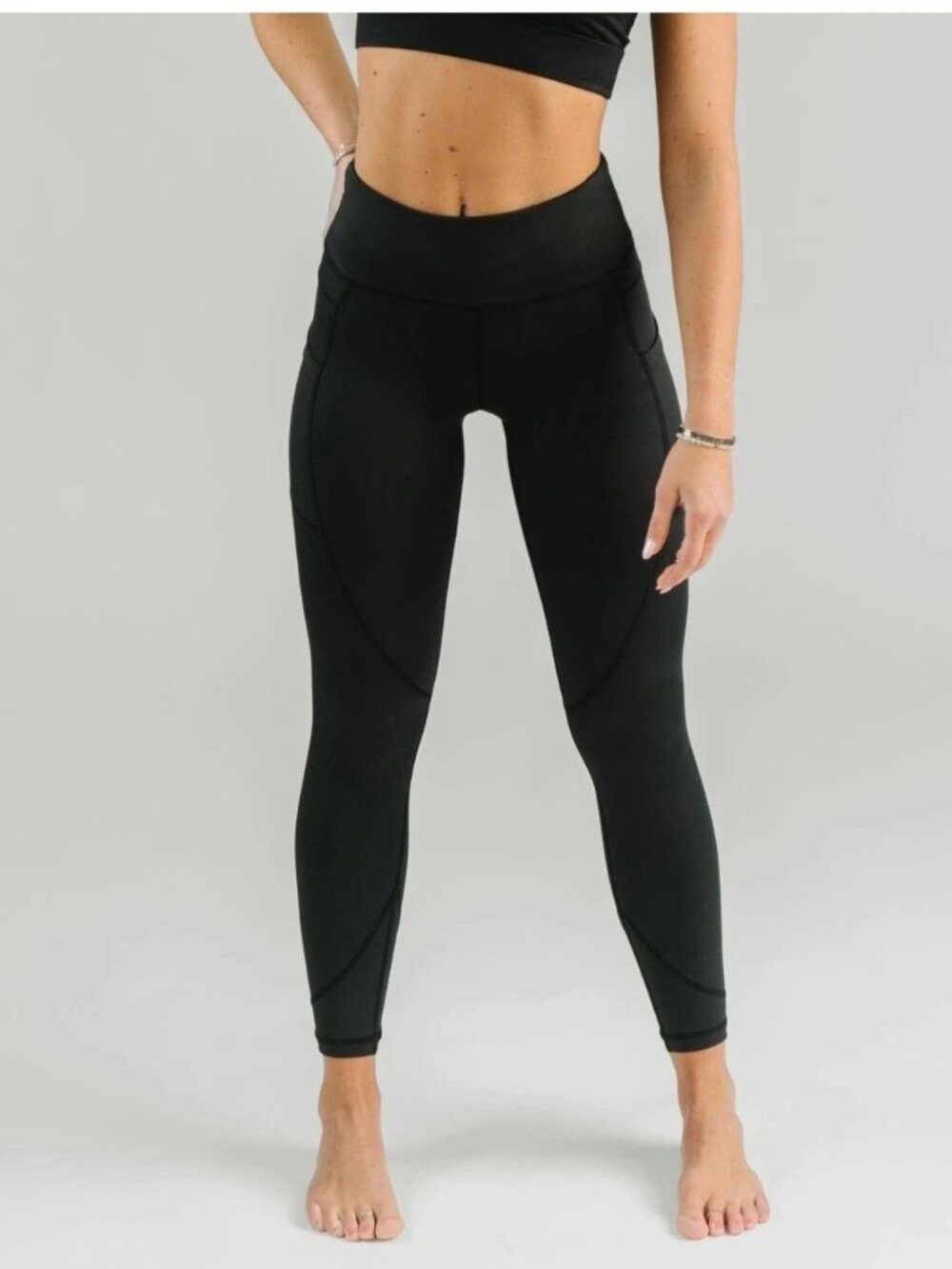 Zyia Active Black Pocket Light n Tight Hi-rise 26" Leggings 14-16 EPC